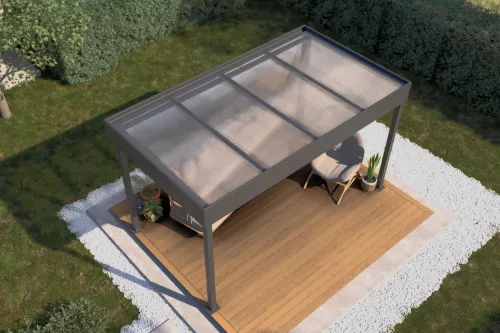 Pergola STUK nach Maß mit Polycarbonat-Stegplattendach