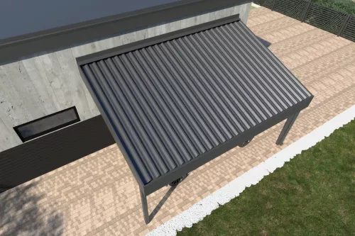 Pultdachcarport STUK nach Maß mit festem isoliertem Dach