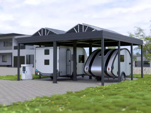 PV Carport STUK für Wohnwagen