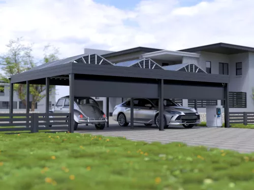 Carport mit Garagentor