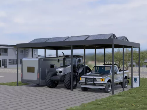 PV Carport STUK in Sonderhöhe