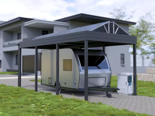 PV Carport STUK für Wohnwagen