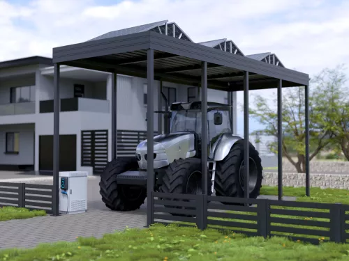 PV Carport STUK in Sonderhöhe